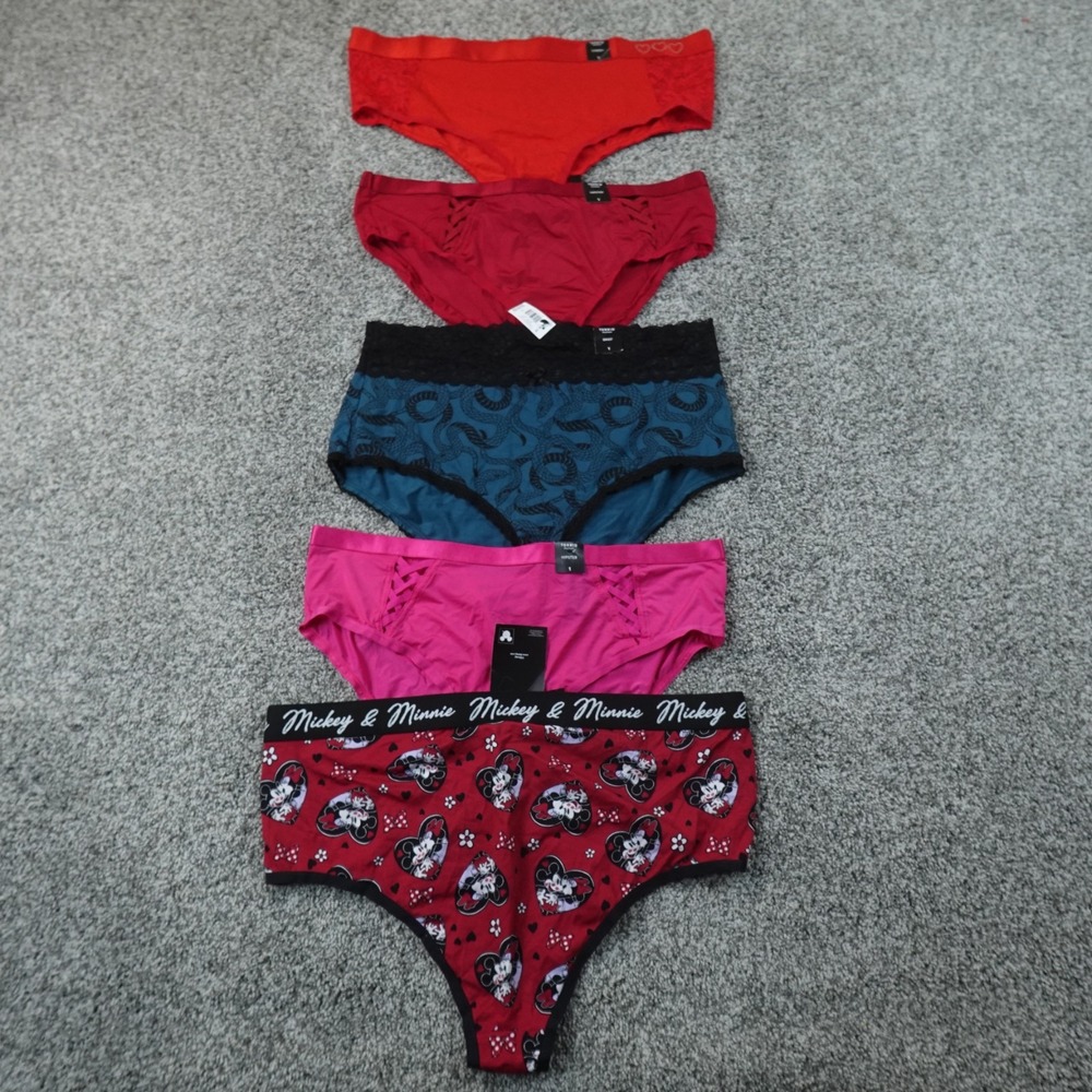 NEW Torrid Panties Underwear Womens 1X Disney Snake Floral Lace Cheeky Brief Lot